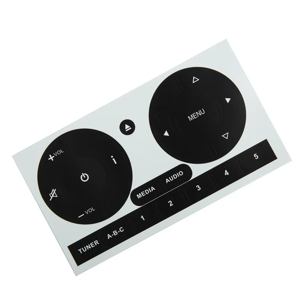 1PC Radio Stereo Worn Peeling Button Repair Kit Decals Stickers For Fiat 500 2011-16 PVC Matte Black Interior Car Accessories