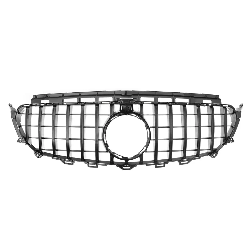 new Magickit Racing Grills For Mercedes Benz W213 E-Class E300 E450 2016-2020 GT R Style Front Bumper Grille Gloss Black