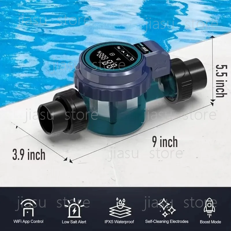 Swimming pool salt water electrolysis App control with 6G\ 8G\ 12G\ 16G\ 20\ 25G WIFI control salt chlorine generator