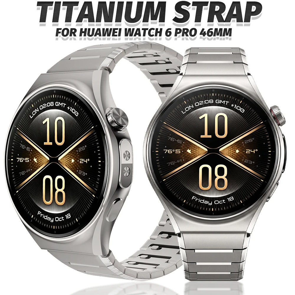 Original Titanium Strap for HUAWEI WATCH 6 Pro No Gaps Band for HUAWEI WATCH 6 Pro 46mm Button Sliding Quick Release Accessories