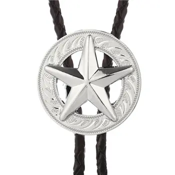 全新時尚男士幾何五角星皮繩領帶 男士領帶禮品配件批發 10 最佳銷售 星形領帶 - №6