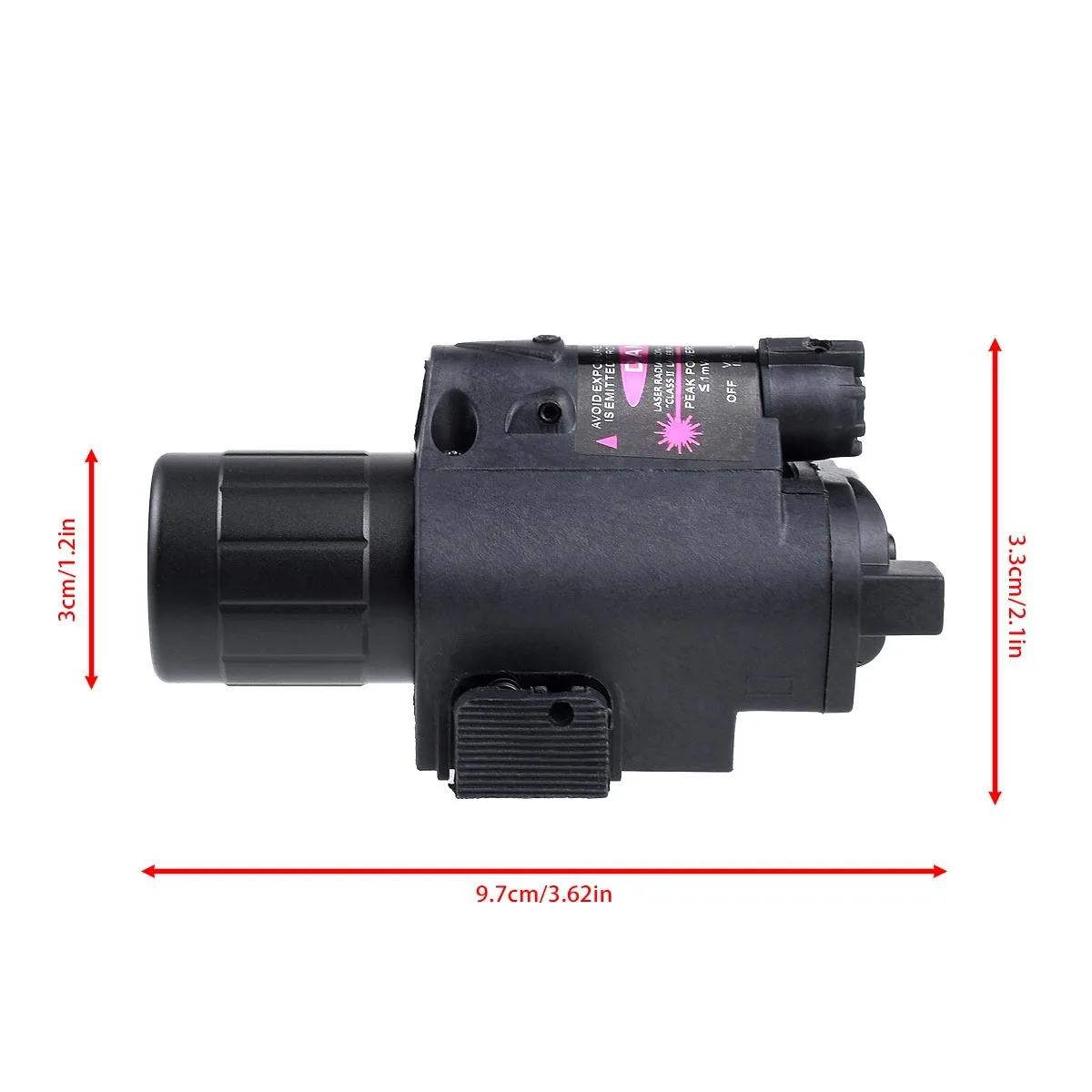 Tactical Flashlight, Mountable, Red and Green Laser, 800 Lumens High-Intensity LED, Multiple Modes, Waterproof, 20mm Rail Mount