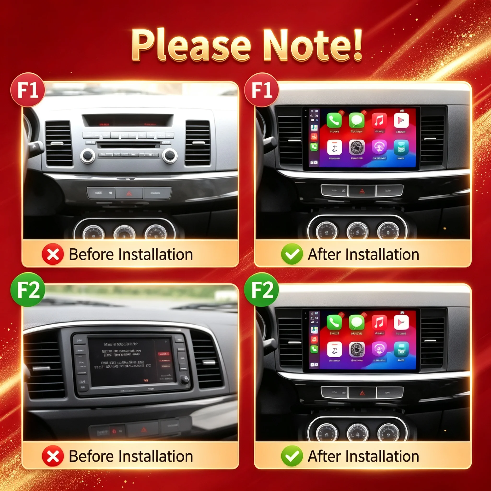10inch Carplay Android 16 For MITSUBISHI LANCER 2007-2012 Car Radio Multimedia Navigation 2K QLED Screen
