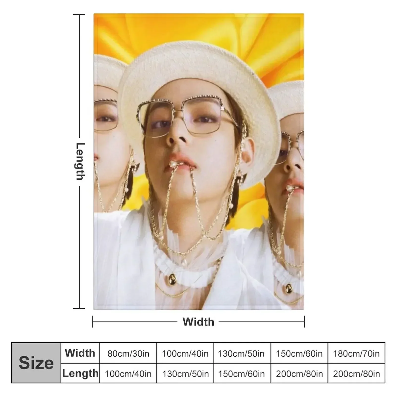 V Butter Aesthetic Teaser Photo Throw Blanket Comforter Decorative Sofas Soft Beds Moving Decorative Throw Weighted Blankets