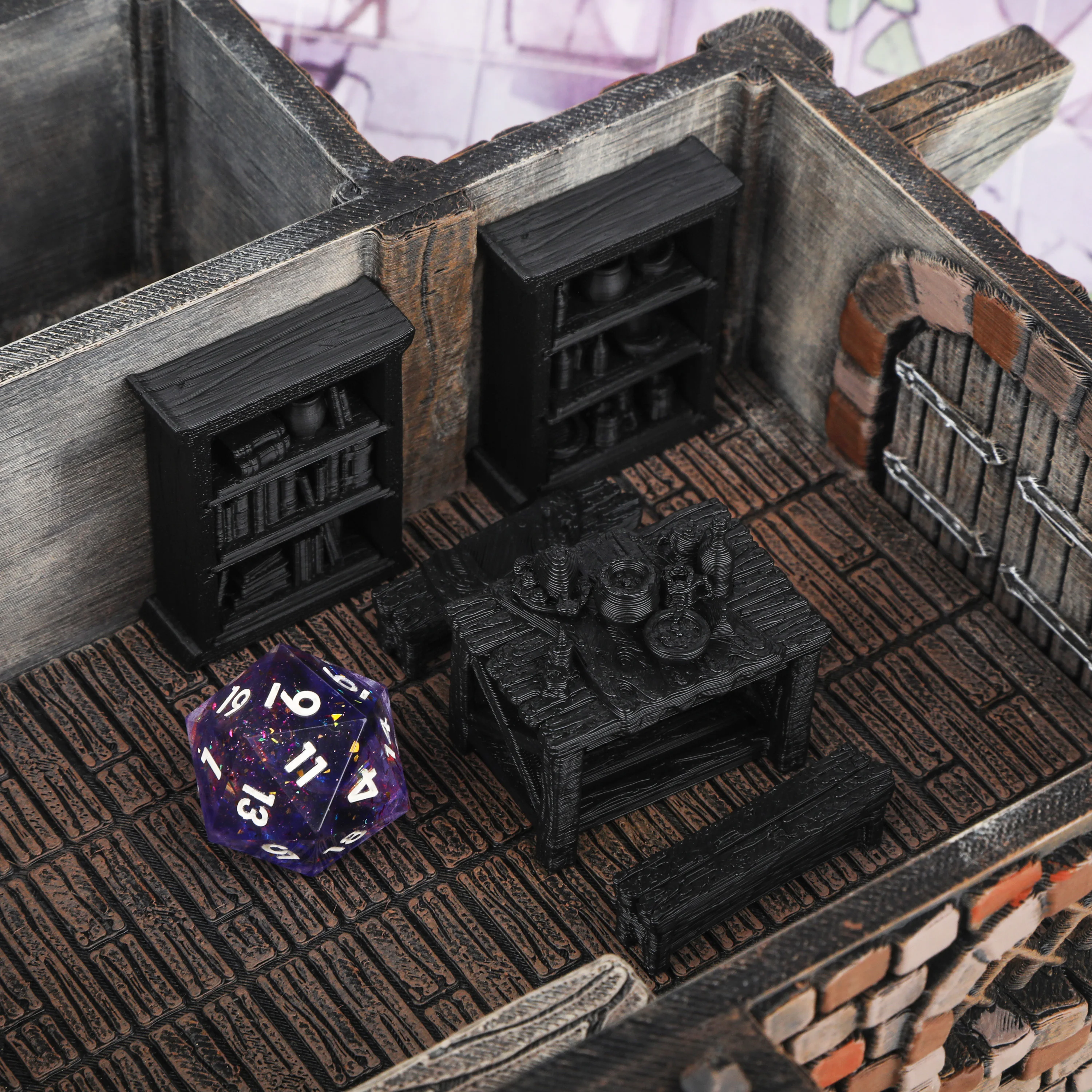 Fantasy Dining Table Set, Interior Terrain Accessories, Create Cozy House Scenes For Tabletop Role Play Game