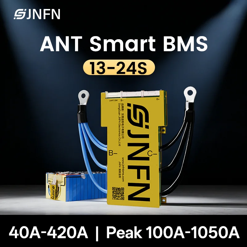 ANT BMS 13S 16S 20S 24S 36V 48V 60V 72V LiFePO4 LTO Li-ion 18650 3.2V 3.7V Battery Pack Smart BMS 40A 80A 150A 200A 300A