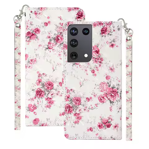 Wallet case for Samsung Galaxy S21 FE S21+ 5G S22 Ultra S22+ Plus S21Ultra A04 A04s A04e flip cover holder with lanyard pocket