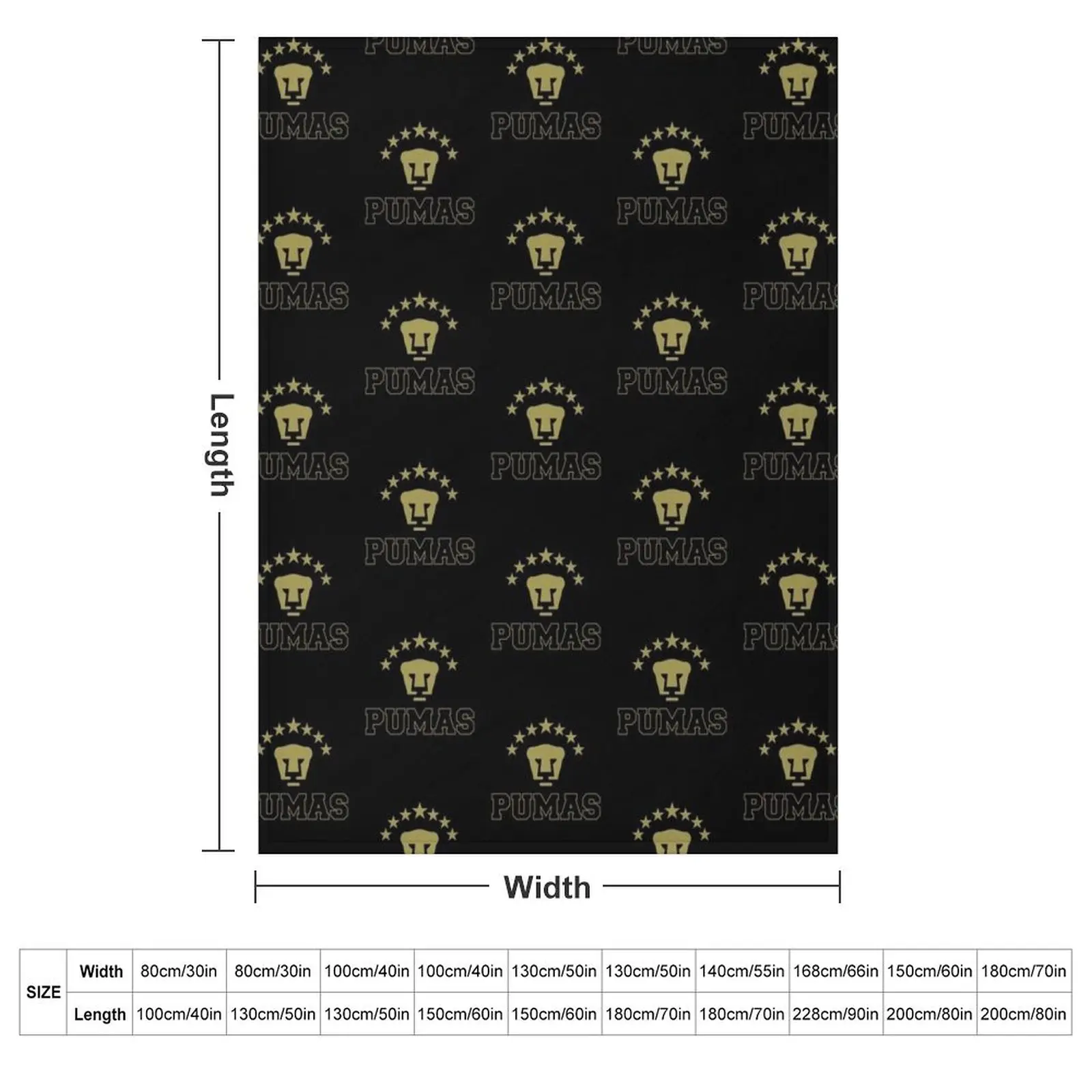 Pumas Unam - Mexican Soccer Team Family Gifts Throw Blanket couch cozy soft plush fuzzy picnic outdoor blanket