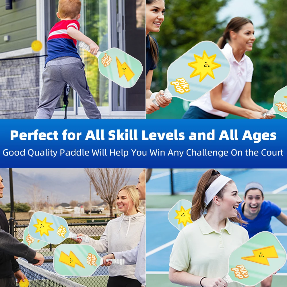 Pro Performance Pickleball Paddles (2-Pack) with Honeycomb Core for Ultimate Control & Power, Includes 4 Pickleballs & Portable