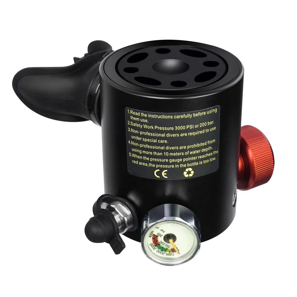 DEDEPU Mini Oxygen Bottle Breathing Valve Head, Underwater Breather, Constant Pressure with Switch for Scuba Tank