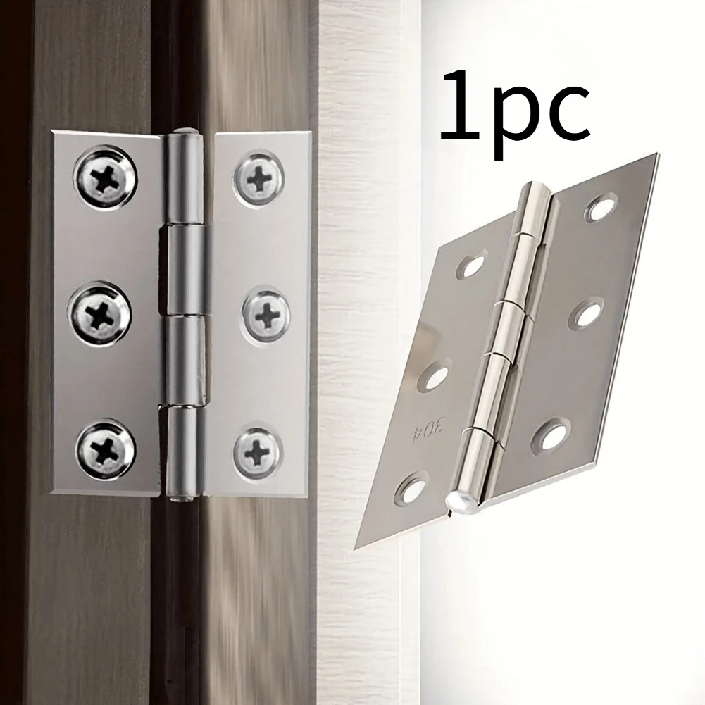 1pc Durable Stainless Steel Flat Hinges - Sleek Design for Cabinets, Windows & Wooden Boxes | Home Improvement Essentials
