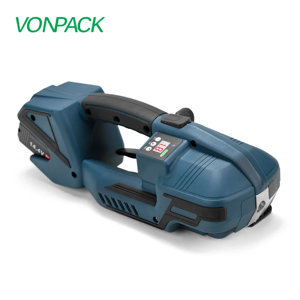 VONPACK V2 Carton Pallet Electric Binding Strapping Tools Rechargeable Lithium Battery Powered Automatic Machine Tensioner