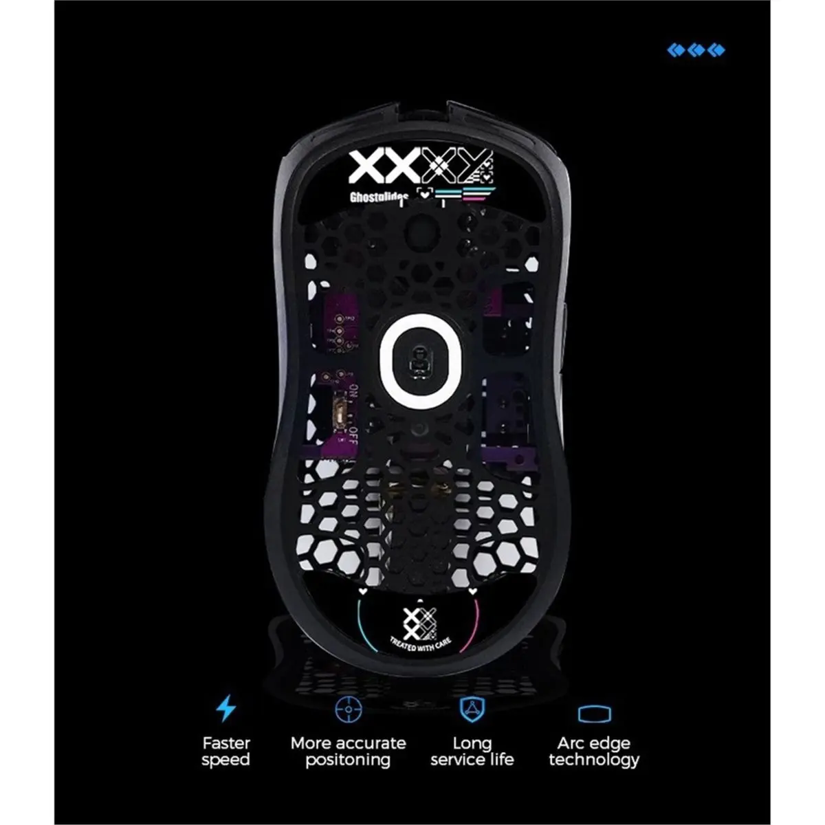 Glass Mouse Skates for MX Master 4 Mouse Feet Pads Smooth Slim 2.5D Curved Black