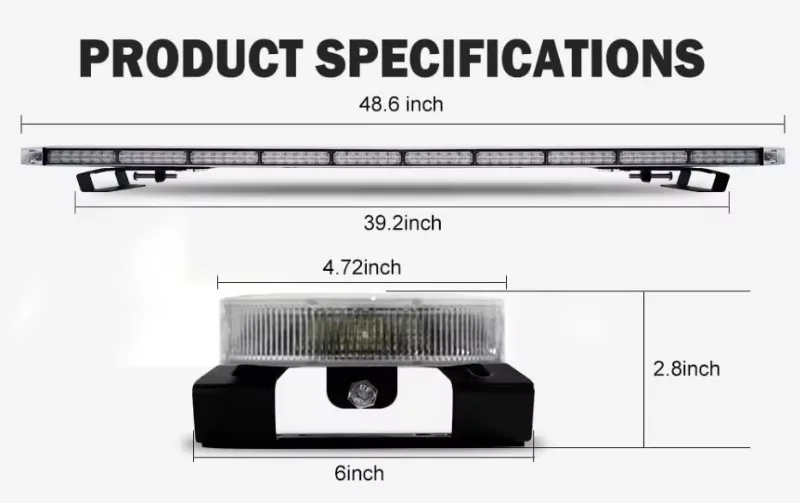 Highlight LED strip with 138 LED lights for emergency vehicle warning lights, ambulance roof LED strobe lights, indicator strip