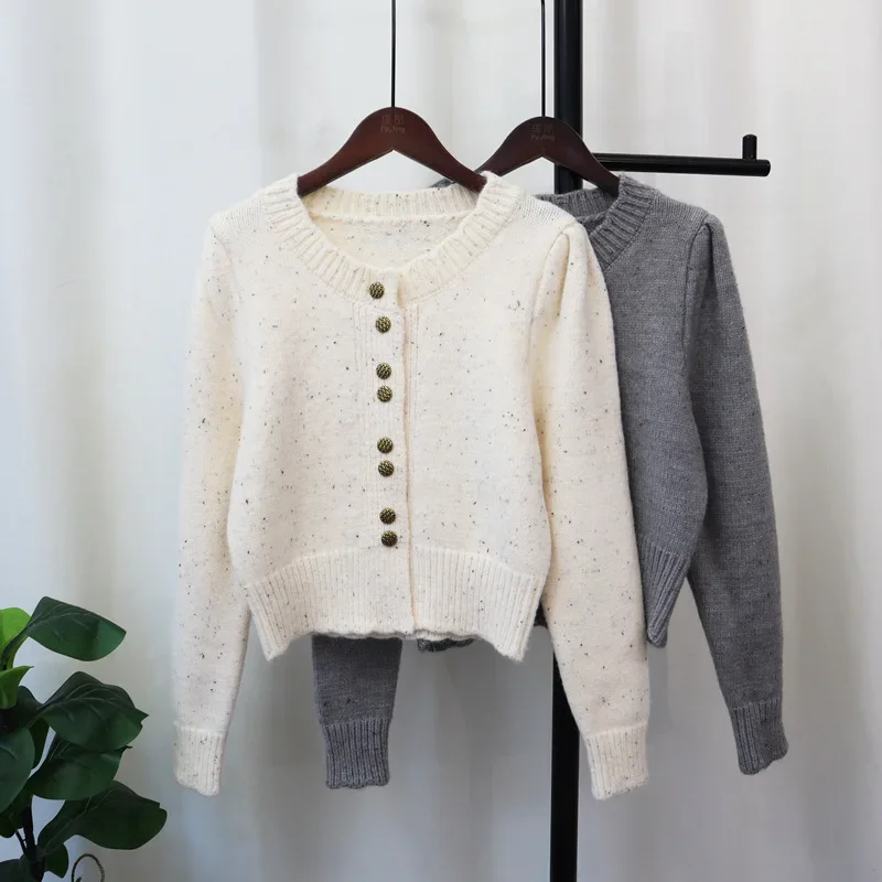 

Knitted Women Jumpers Single Breasted O Neck Sweaters Long Sleeve Cardigan Outerwear Loose Fit Basics Button 2024 Autumn