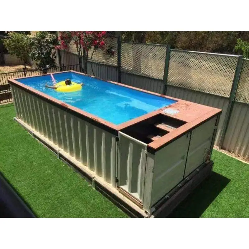 Large capacity container pool 20ft waterproof anti rust outdoor swimming container for family villa garden recreation Customized