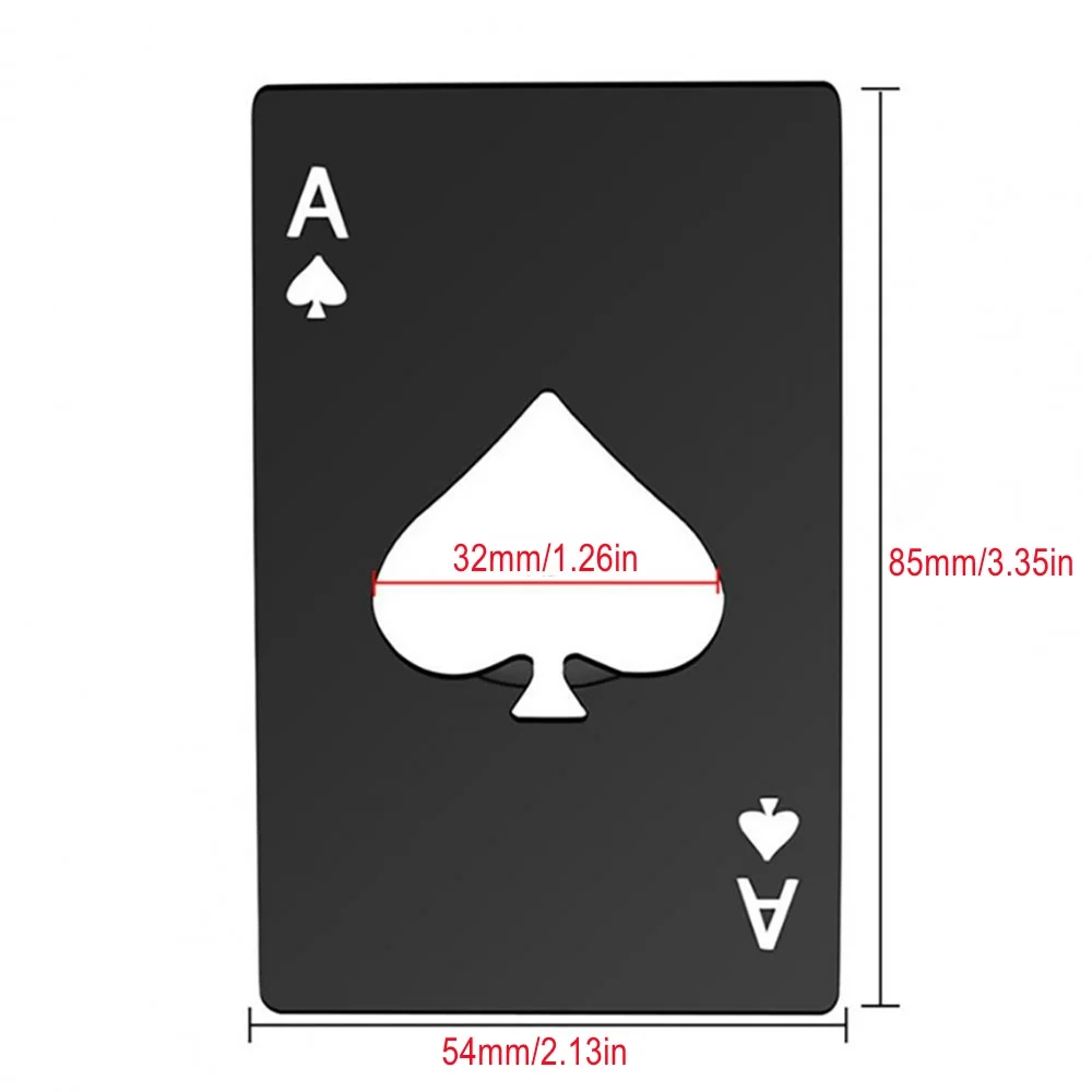 1Pcs Creative Poker Shaped Bottle Can Opener Stainless Steel Credit Card Size Bar Restaurant Beer Metal Opening Tool Gift