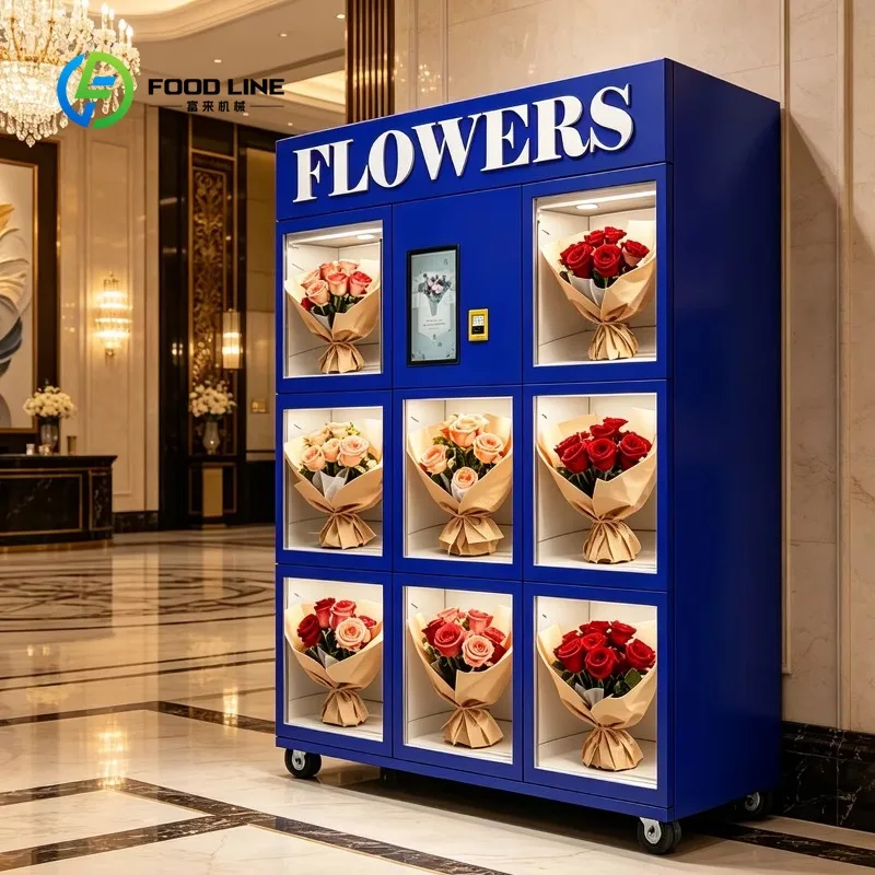 Temperature-controlled Moisture-retaining Freshness-preserving Flower Vending Machine Grid Structure SDK Enabled LED Display