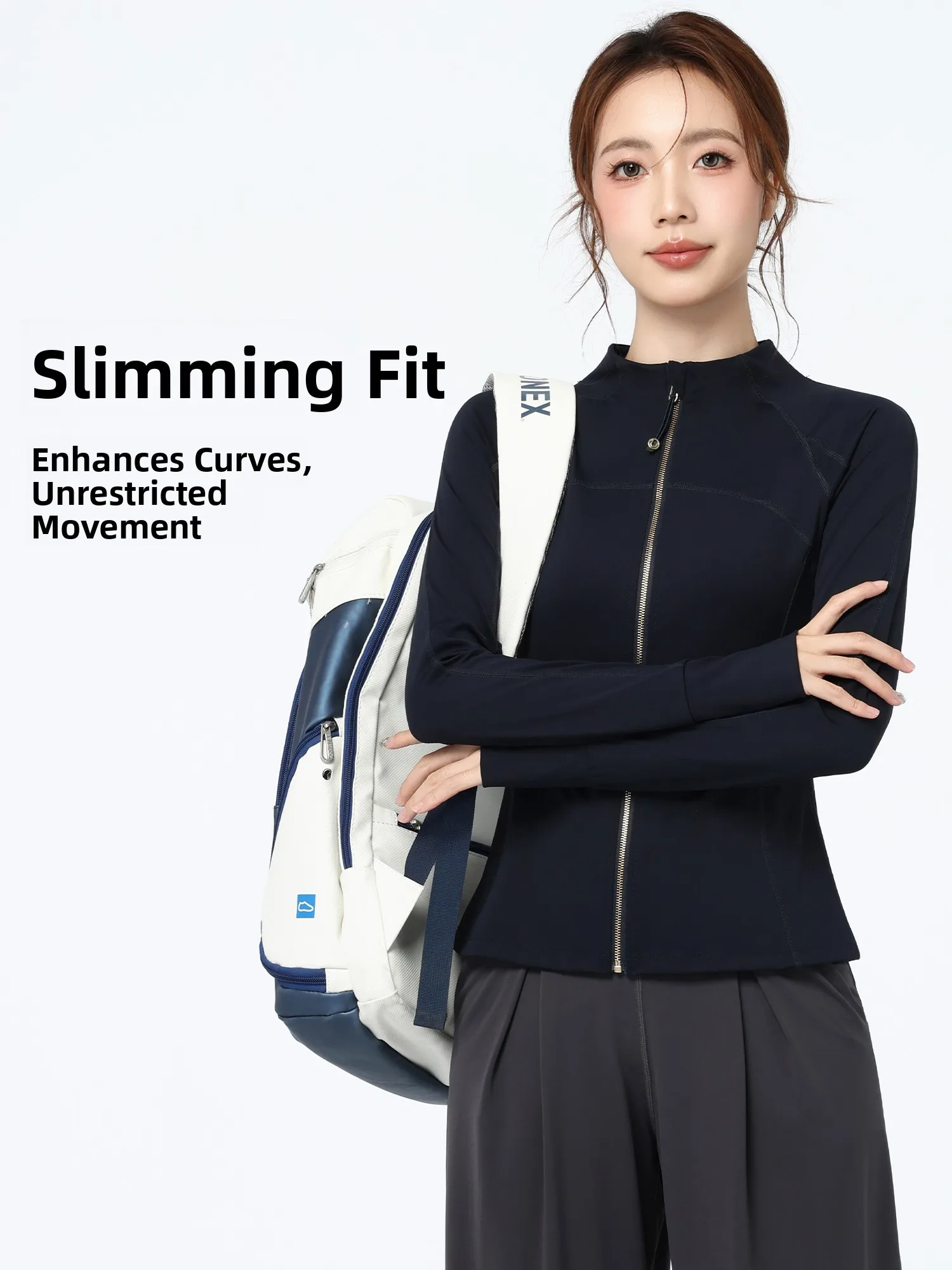 

Qui Dry спортивная одежда, женская осенне-зимняя новая одежда для йоги, воротник-стойка на молнии, утягивающий профессиональный тренировочный костюм для фитнеса