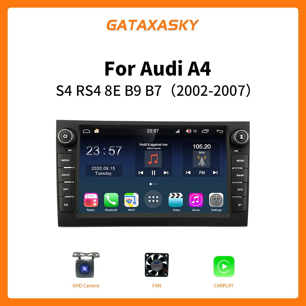 

GATAXASKY 8"Android Auto Car Radio for for Audi A4 B9 B8 B7 B6 S4 RS4 SEAT Exeo Multimedia autoradio Navigation Playback Carplay