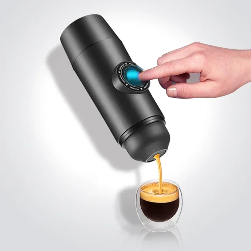 Hot Sales Portable Coffe Maker Rechargeable Coffee Machine Outdoor Battery Extraction Powder & Capsule