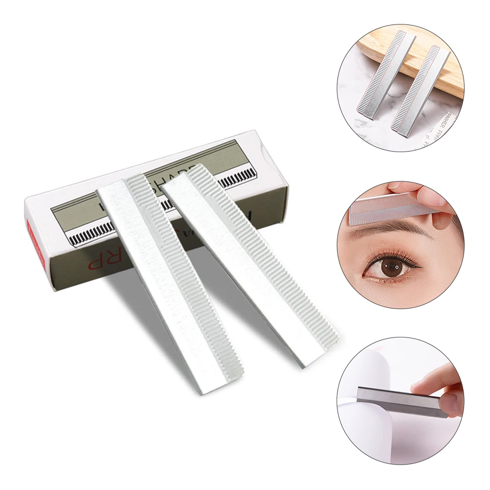 

100pcs Eyebrow Razor Stainless Steel Blades Trimming Tools Face Shaving for Lips Arms Legs Underarms Protective Mesh Design