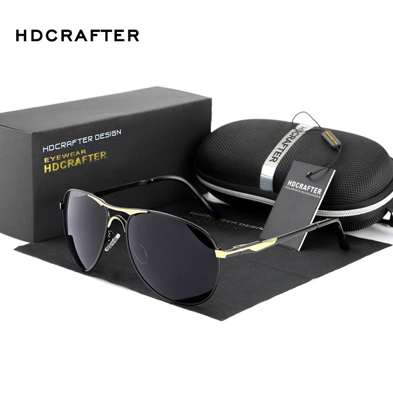 HDCRAFTER Brand Designer Polarized Sunglasses Man Cool Sun Glasses Men UV400 Protection Goggle Eyewear Accessories For Men