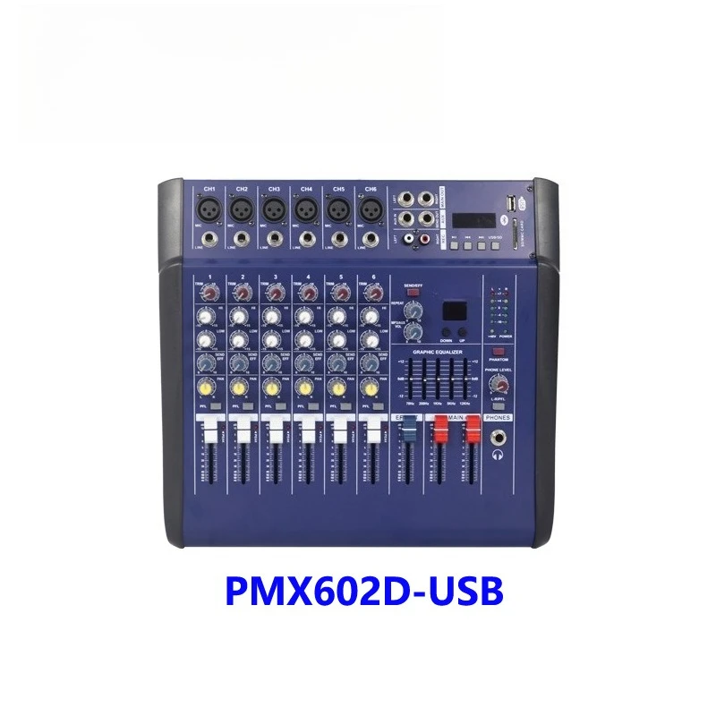 4-12 Channels Powered Mixer Amplifier Integrated DSP Bluetooth EQ Audio Console Home KTV Stage Band Live Karaoke All-in-one