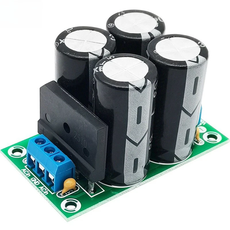 50V Dual Power Supply Rectifier Filter Board, 25A Full-Wave Rectification, 50V 4700uF Capacitor Tank Board for Amplifier Audio