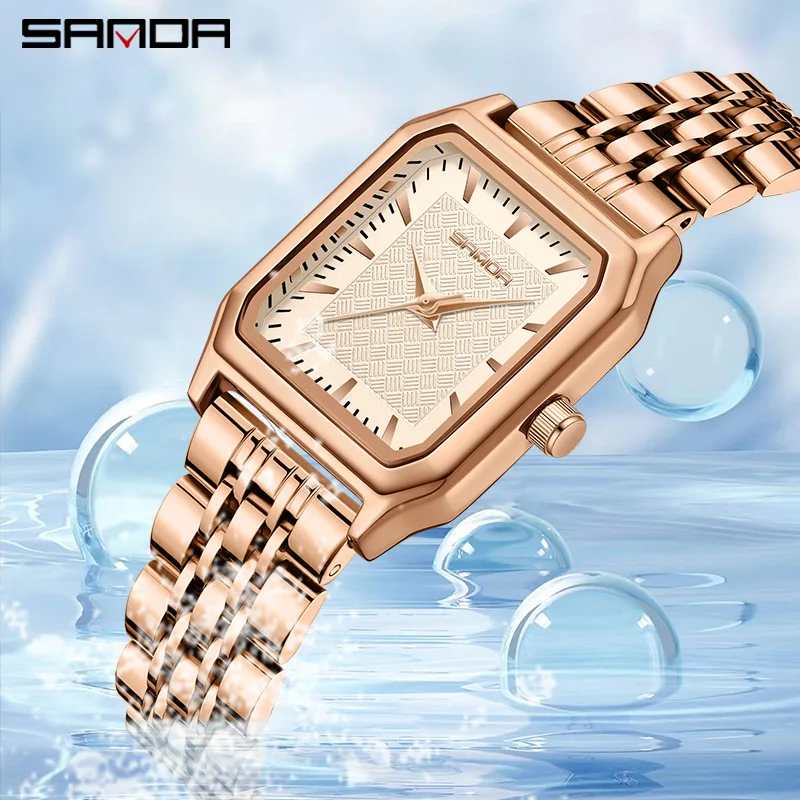 

SANDA 1121 New Arrived Womens Fashion Simple Watch Ladies Leisure Watch Steel Sports Wristwatches Women's Watch Bracelet 2024