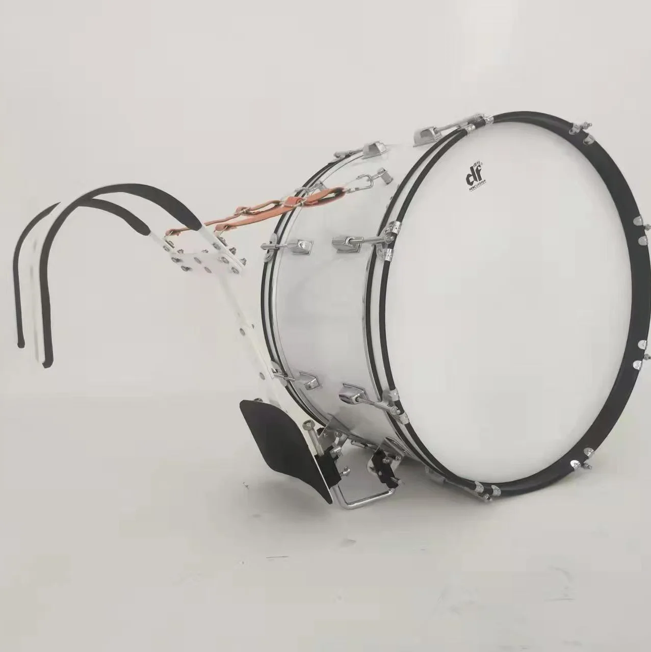 28 Inch Marching Bass Drum Wood Shell With Carrier Drum Sticks Percussion For School Band Parade Live Stage Show