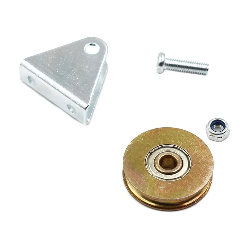 1.5" Bearing Wheel Wire Rope Pulley Block Bearings Bearing Wire Rope Guide Wheel for Lifting with Triangular Bracket L Bracket