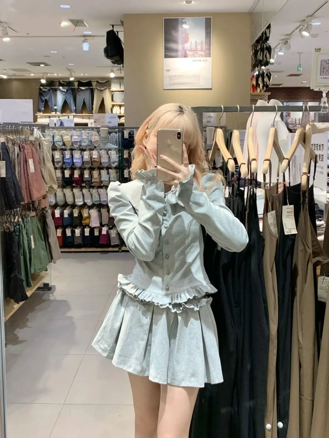 Winter Japanese Kawaii New Two Piece Set Women Long Sleeve Sweet Coat+cake Mini Skirt Female Casual Korean Fashion Y2k Suit 2024