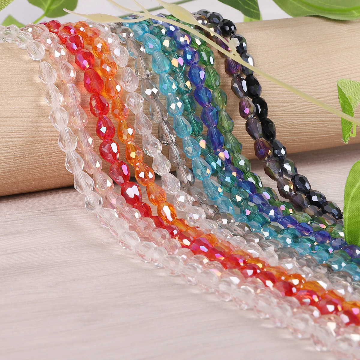 

4x6mm Faceted Austria Crystal Beads Tear Drop Shape Glass Beads Loose Spacer Beads For Jewelry Making DIY Accessories
