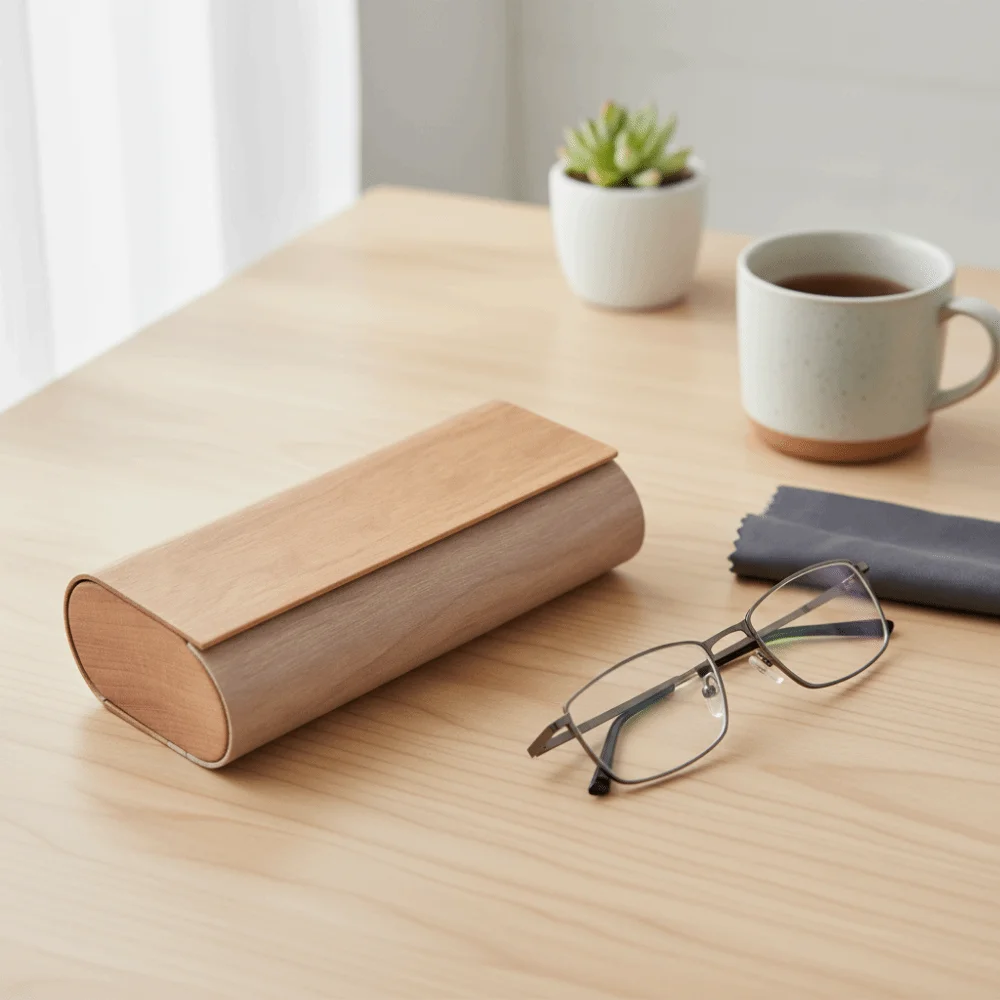 

PU Leather Double Layer Glasses Case Scratch Resistant for 2 Pair Eyeglasses Hard Eyewear Protector Durable Waterproof