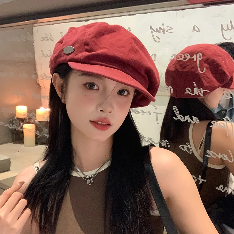 بسيطة سحابة مثمنة قبعة المرأة رئيس كبير قبة على شكل قصيرة إيف قبعة صغيرة الوجه تنوعا موزع الصحف منقار البط قبعة 4m783