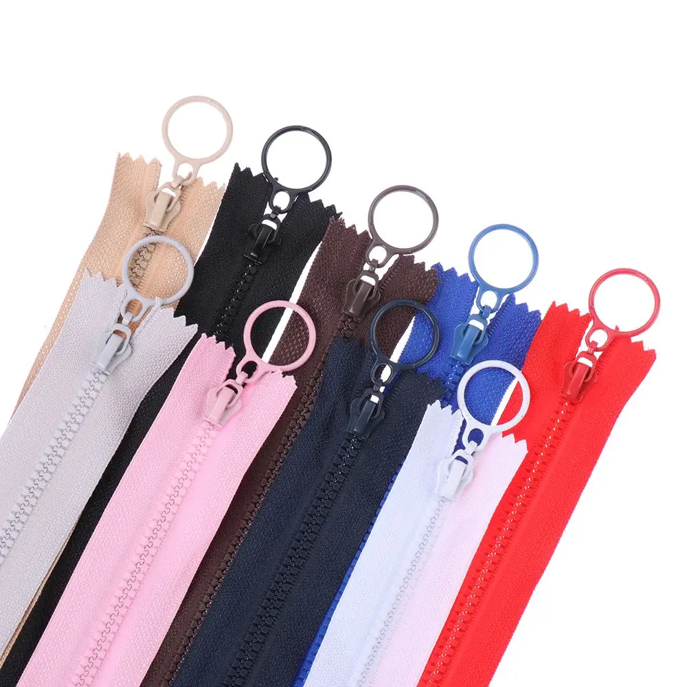 5pcs resin zipper 25cm Candy colors zippers round ring zipper for DIY Sewing Bag garment accessories