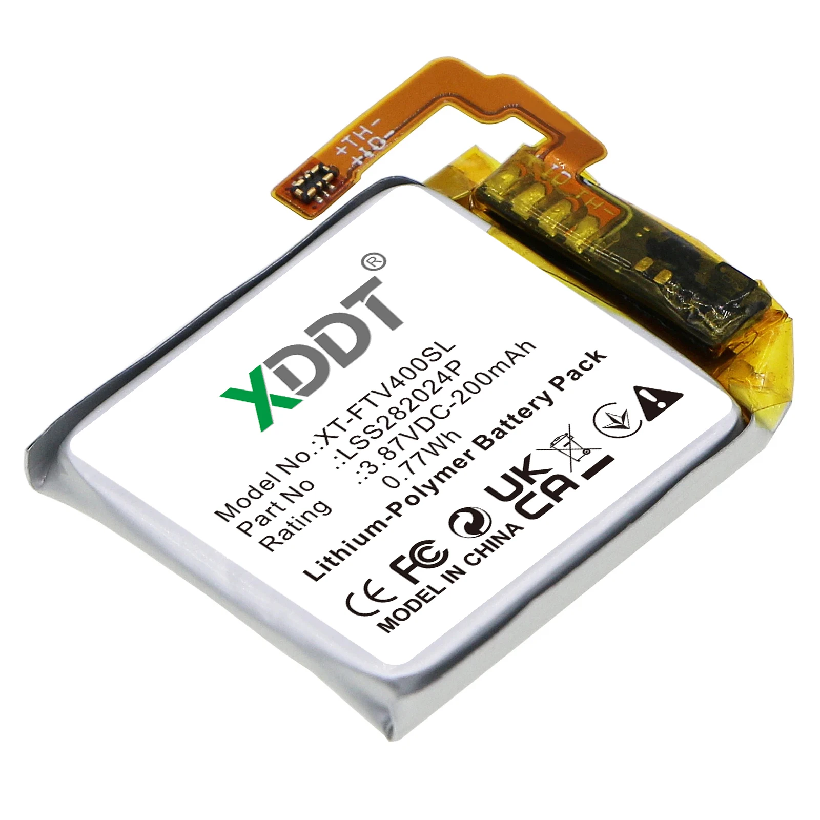 XDDT Smartwatch Battery For Fitbit:Versa 4,LSS282024P,200mAh / 0.77Wh-Li-Polymer-3.87V