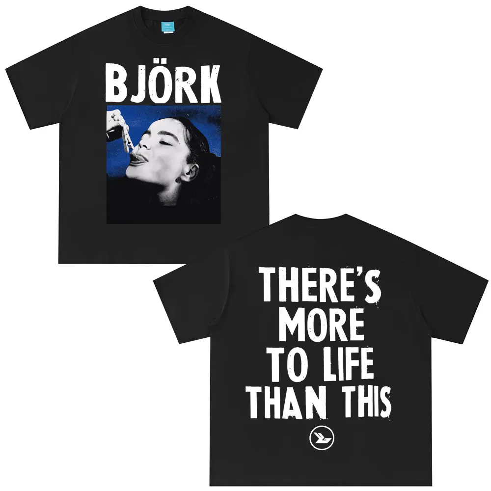 Bjork Rock Tour Concert 2026 Merch T-shirt Mens Women Clothing High Quality Hip Hop Short Sleeve Oversized T Shirts Streetwear