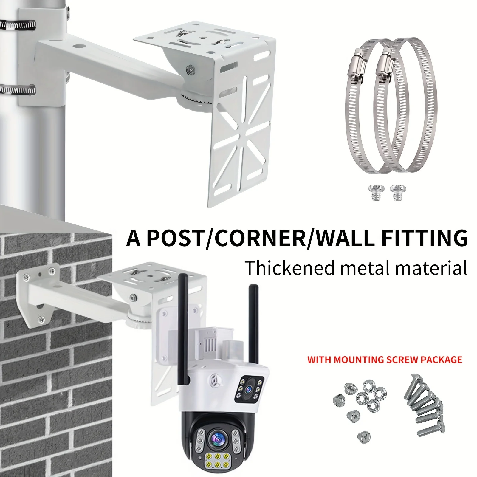 L-Shaped Dome Camera Bracket, Universal Wall Ceiling Mounting Bracket, Suitable for Safety Cctv Hikvision Dome Camera, Cctv Safety Dome Camera Hemispheric Ptz Camera Mounting Bracket