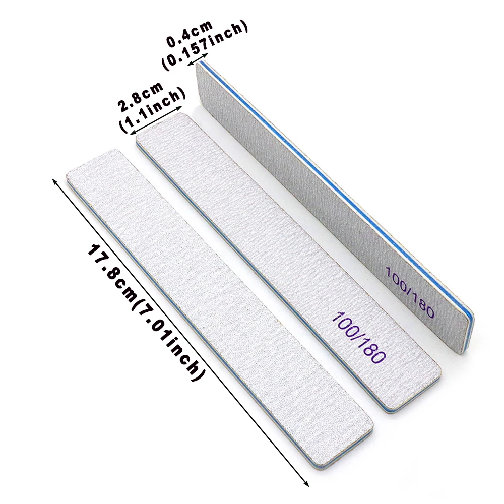 5/25 pezzi lime per unghie quadrate 100 180 grana lima per manicure buffer strumenti per lo styling delle unghie per uso domestico e in salone regali di Natale per le donne