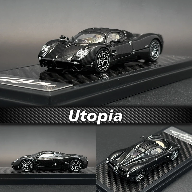 

LCD In Stock 1:64 Utopia Full Carbon Black Diecast Diorama Car Model Collection Toys