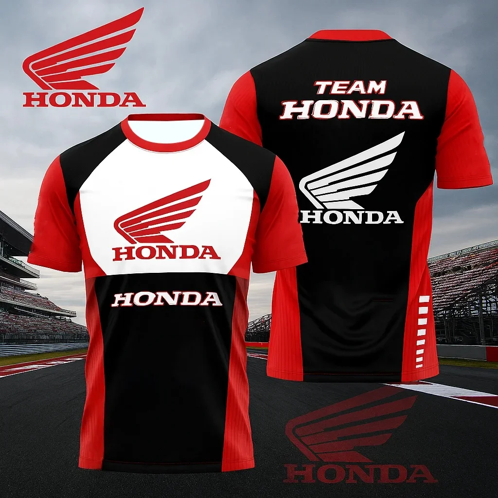 

Мужской мотоциклетный трикотаж Honda Racing, быстросохнущий легкий трикотаж с короткими рукавами, спортивная одежда для верховой езды