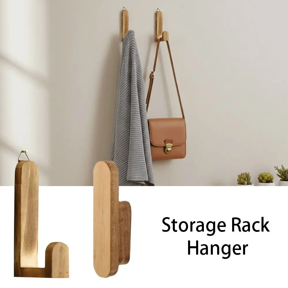 Solid Wood Wall Door Back Shelf Bohemian Style Creative Design Wall Hook Simple Style Rustic Wooden Hanging Decorations