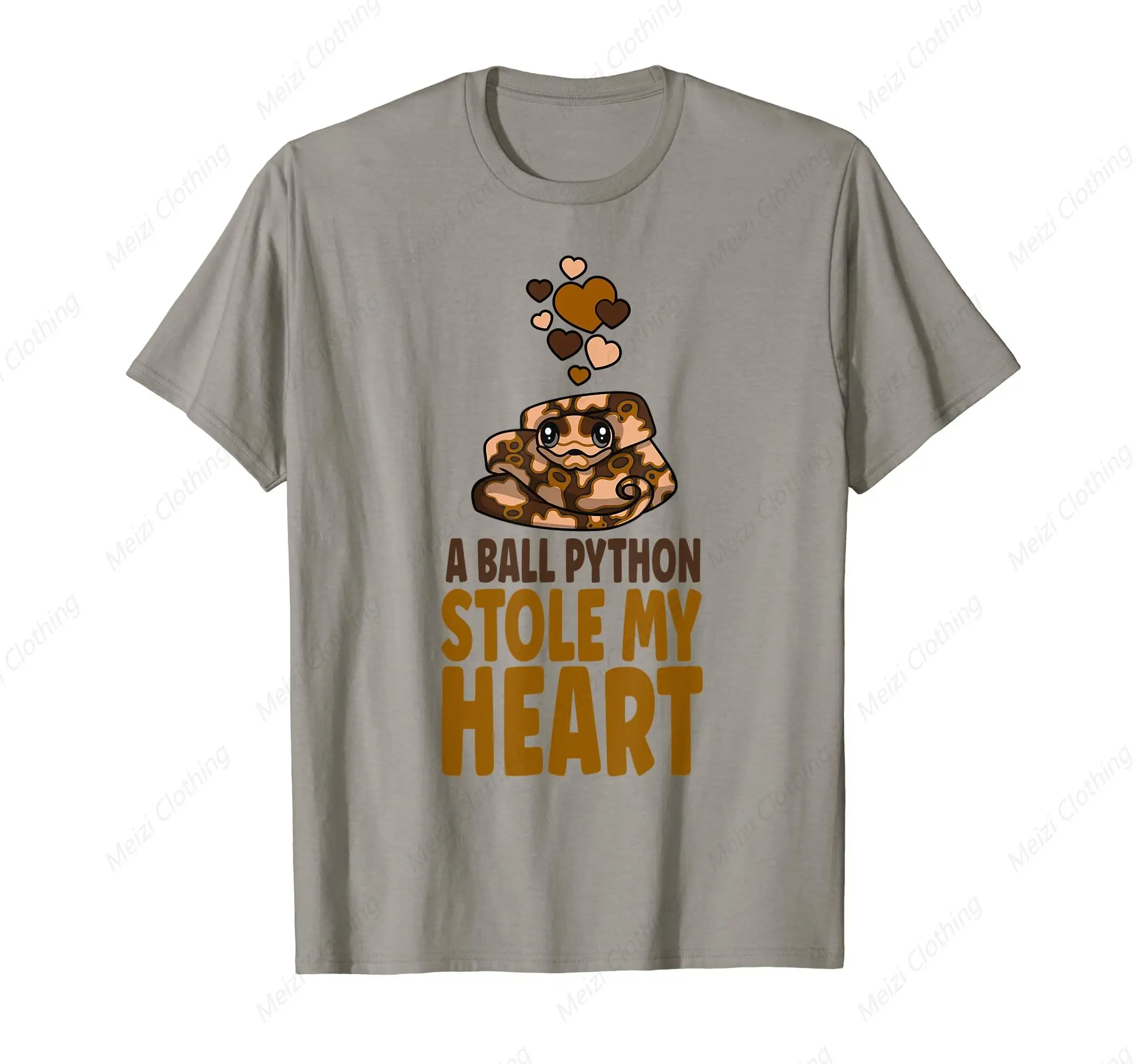 

A Ball Python Stole My Heart Printed Shirt Cute Ball Python Owner T-Shirt Cool Pure Cotton Breathable Top