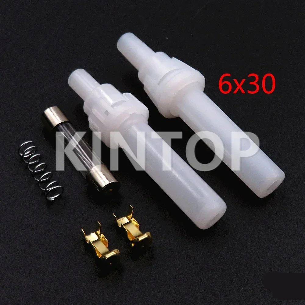 1 Set BX3012 BX3012A 6*20mm 6x20mm Lantern Shape Screw Type Fuses AC Assembly Box White Glass Tube Fuse Holder
