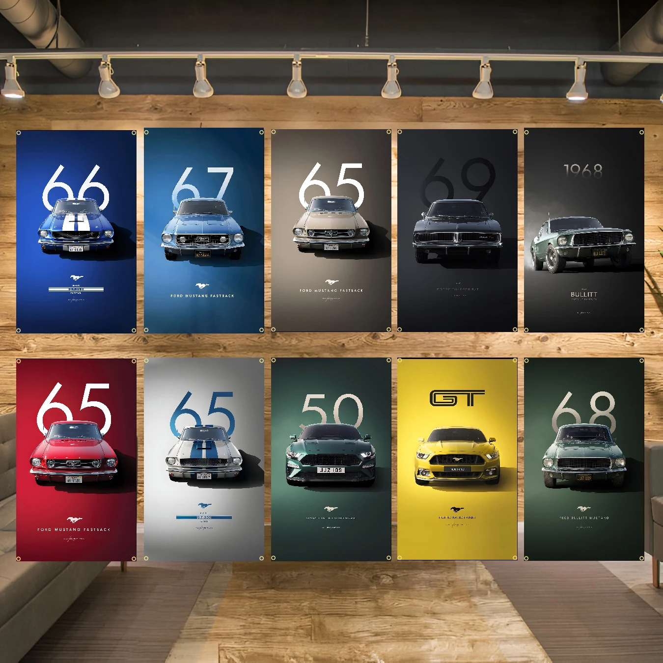 3x5Ft Racing Mustangs Car Flag Polyester Digital Printing Banner for Bedroom Wall Art Out Door Tapestry Decoration