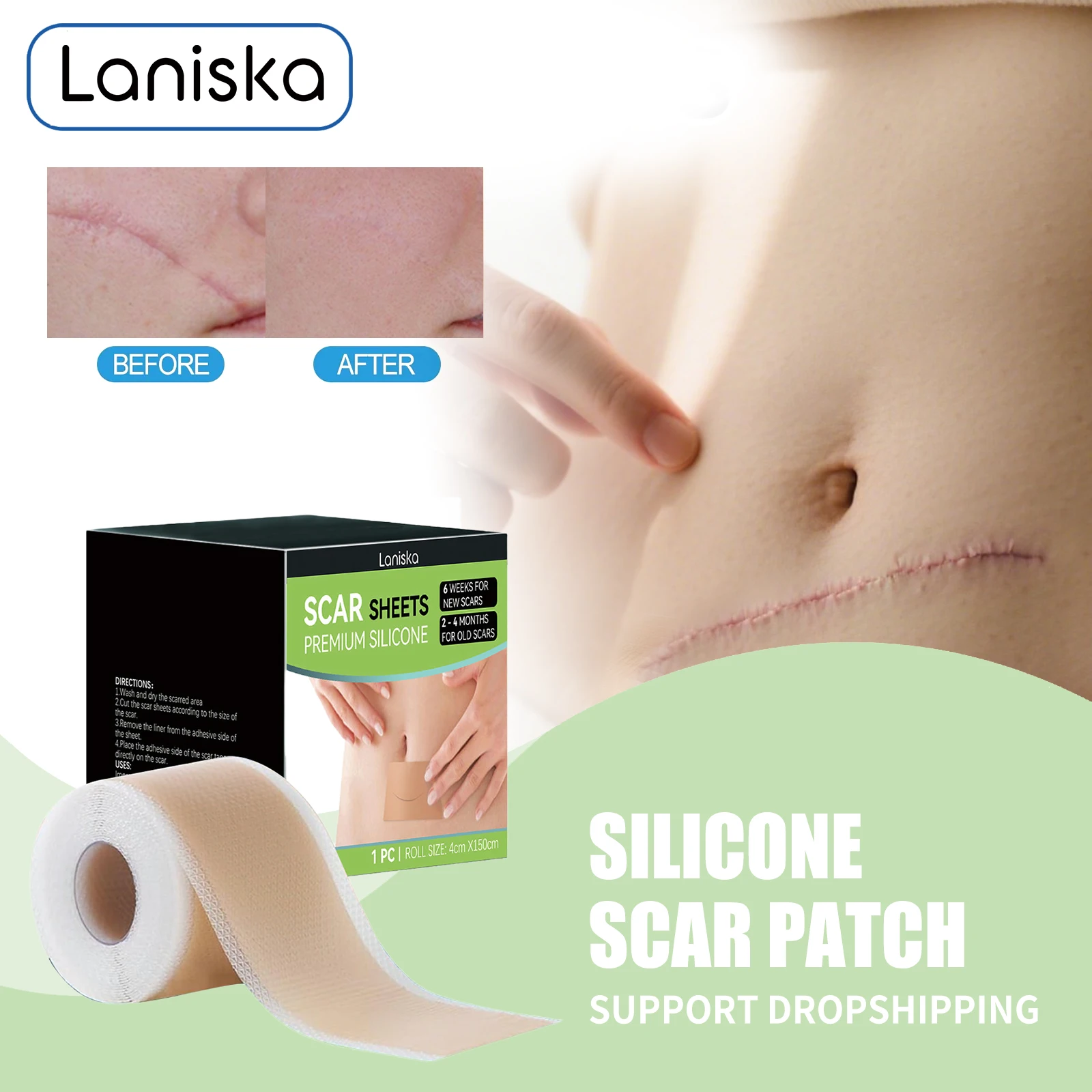 

Silicone Scar Sheets Acne Surgical Burn Keloid Scar Removal Patch Reduce Scar Hyperplasia Promote Smooth Skin Scar Repair Tape