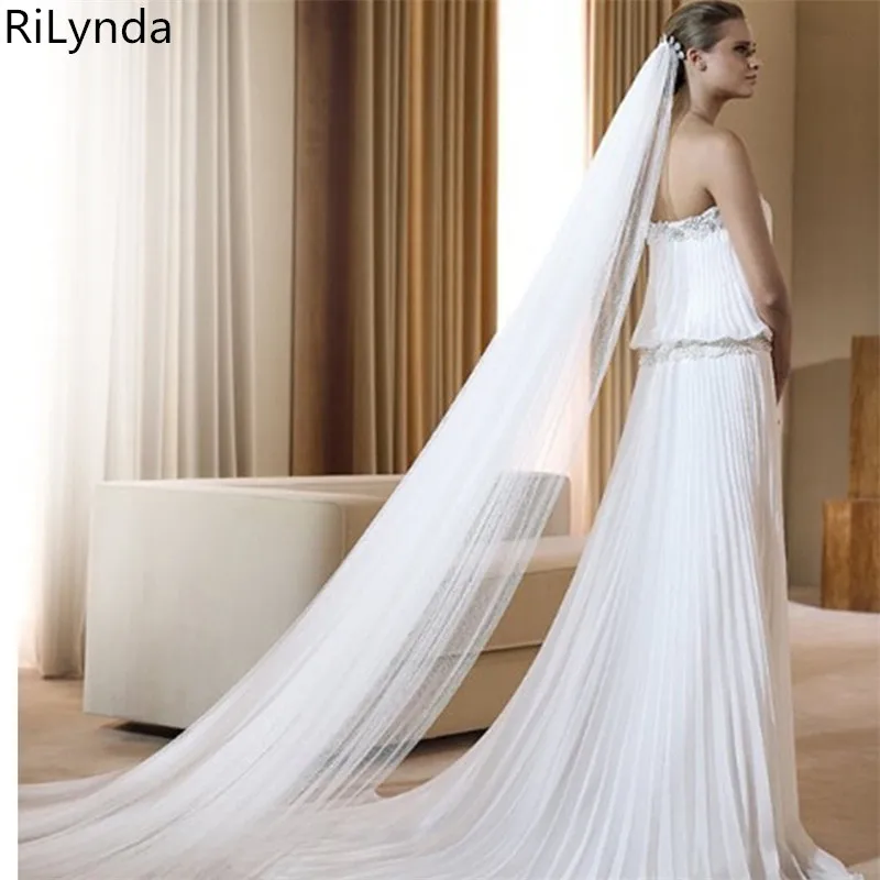 Real Photos Long 3M Cathedral Bridal Veil White Ivory Wedding Tulle With Hair Comb for Women Marriage Banquet