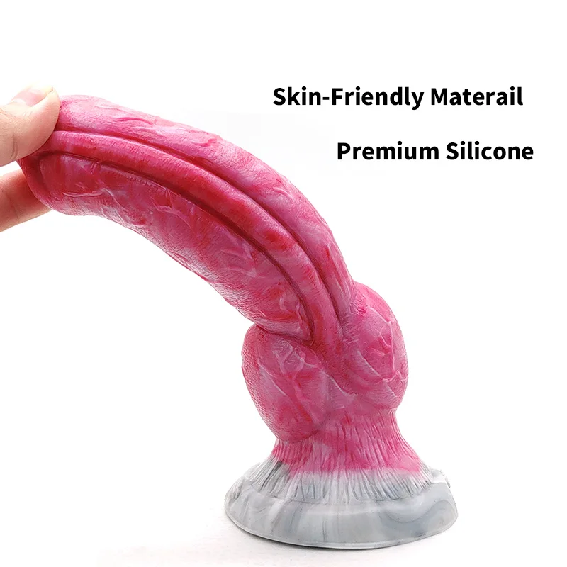 YOCY-consolador curvado con nudo de lobo para hombres y mujeres, juguete sexual con masajeador Vaginal, tapón Anal de fantasía de silicona, para